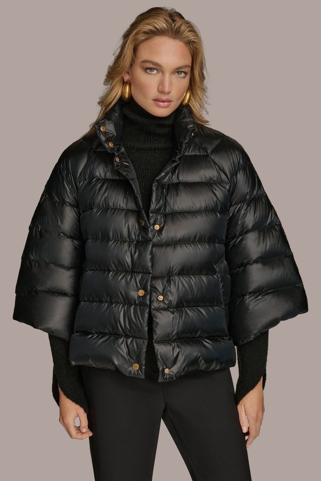 3/4 SLEEVE DOWN PUFFER CAPE