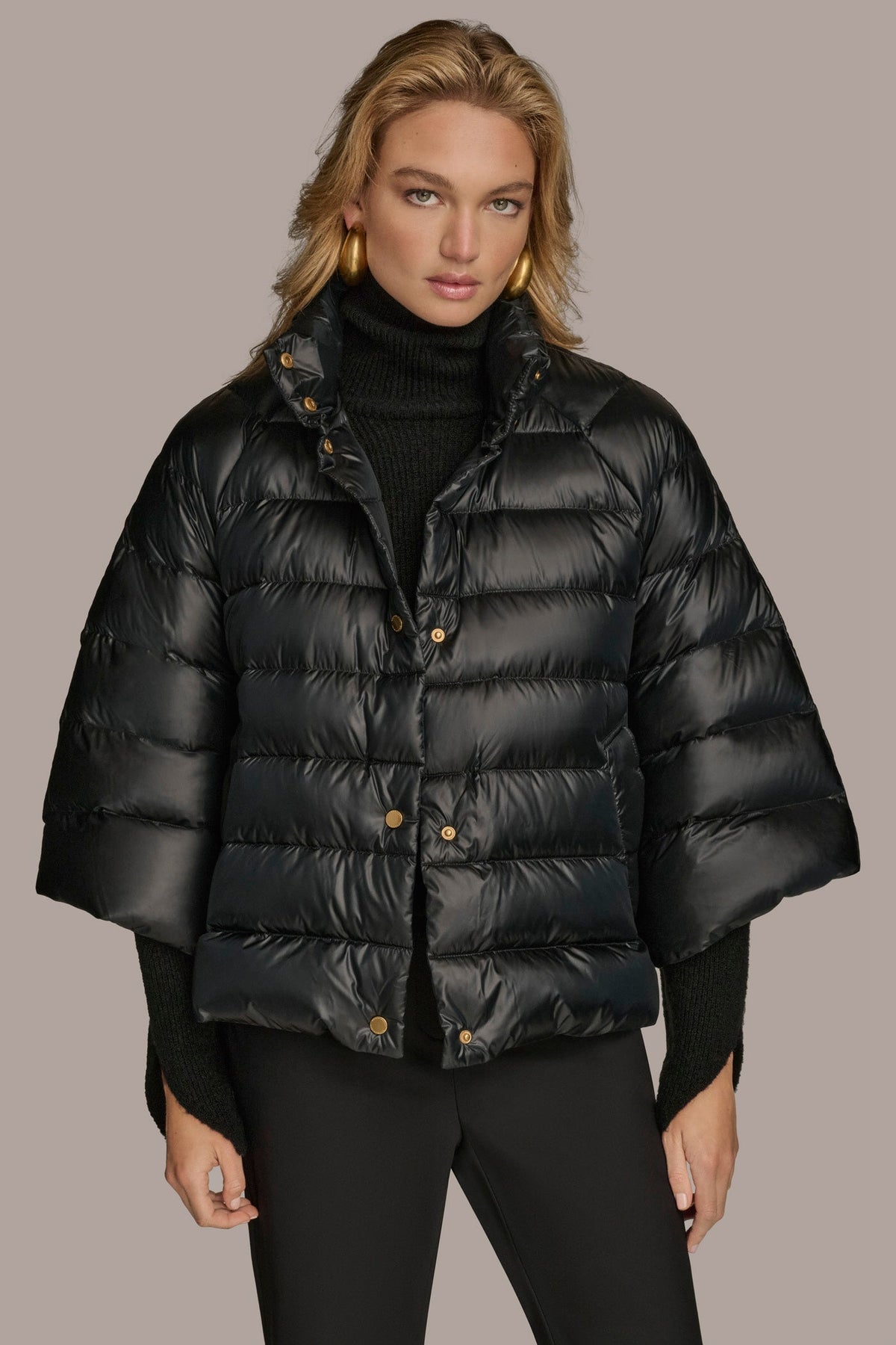 3/4 SLEEVE DOWN PUFFER CAPE