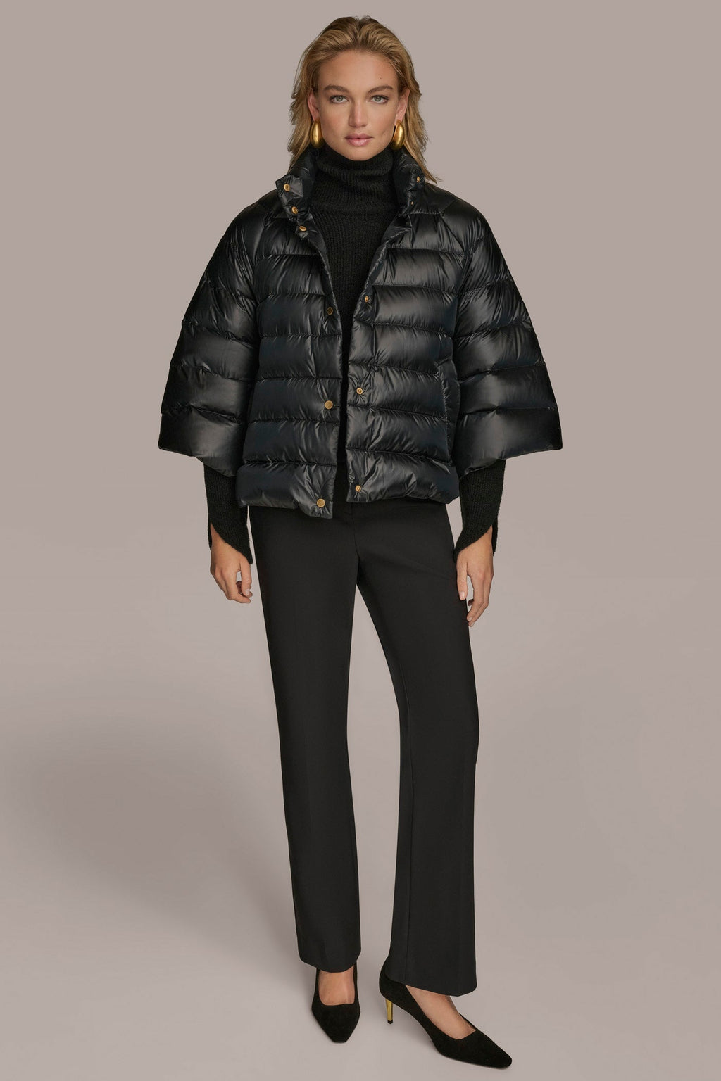 3/4 SLEEVE DOWN PUFFER CAPE