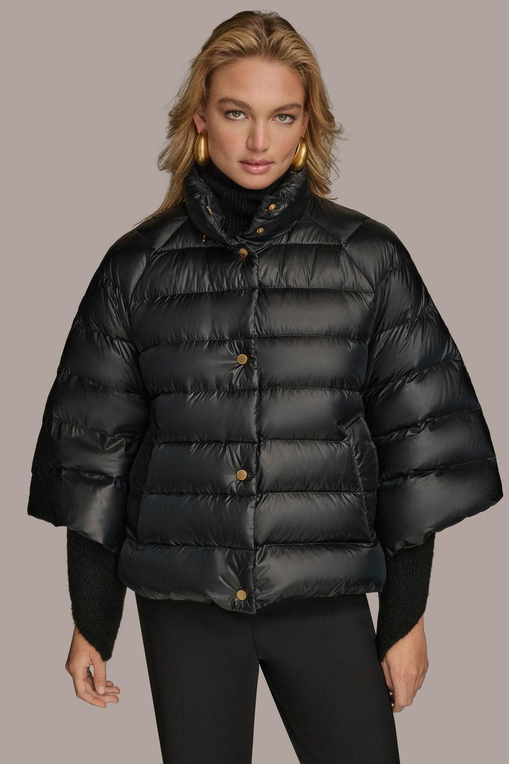 3/4 SLEEVE DOWN PUFFER CAPE