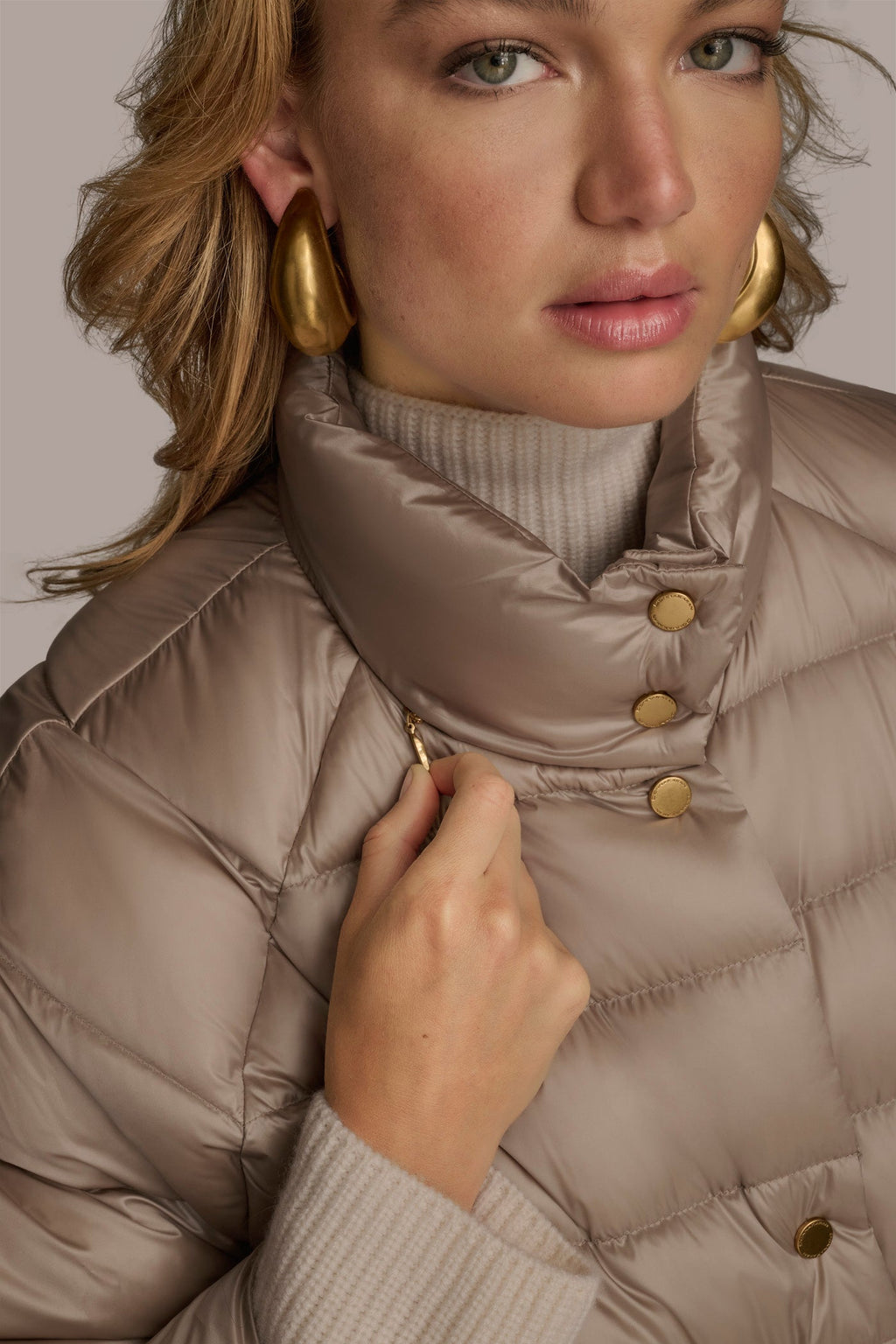 3/4 SLEEVE DOWN PUFFER CAPE
